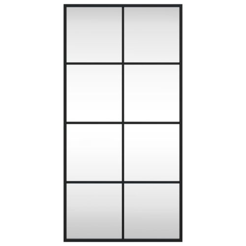 Стенно огледало, черно, 40x80 см, правоъгълно, желязо