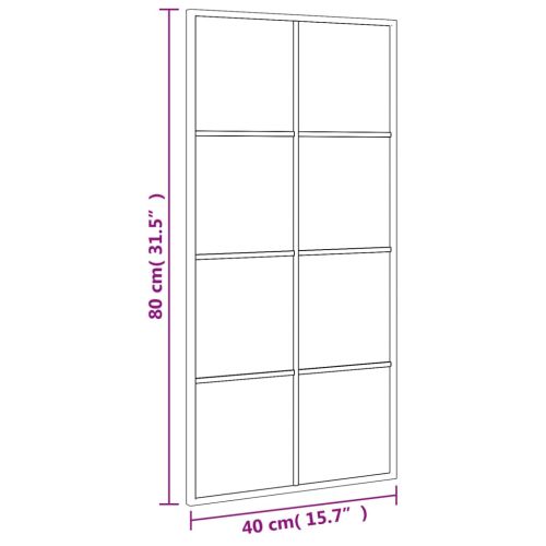 Стенно огледало, черно, 40x80 см, правоъгълно, желязо
