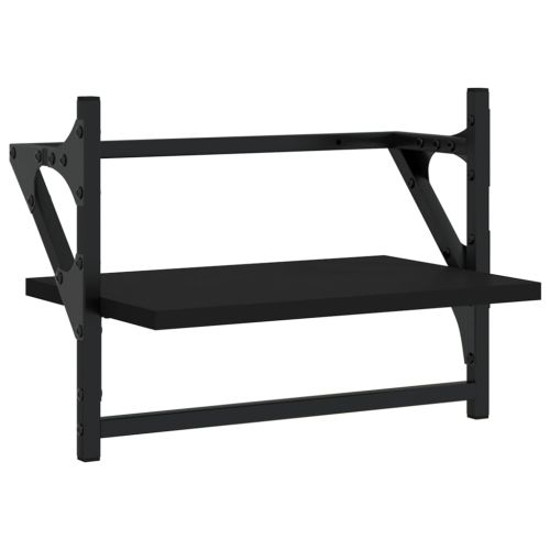 Стенни рафтове с пръти 2 бр черни 40x25x30 см