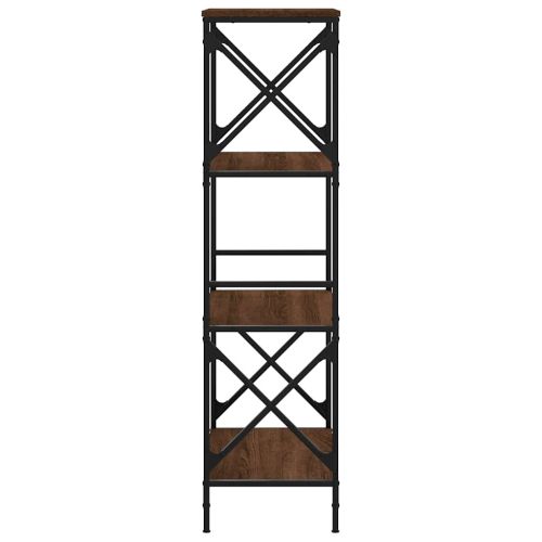 Библиотека 4 рафта кафяв дъб 59x35x132 см инженерно дърво