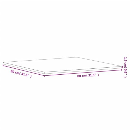 Плот за маса 80x80x1,5 см квадратен масивен бук