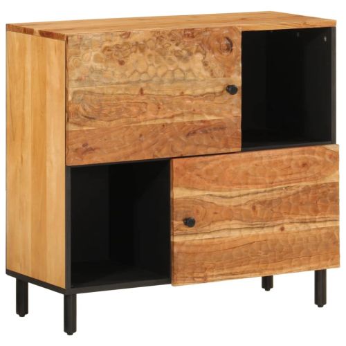 Страничен шкаф, 80x33x75 см, акациево дърво масив