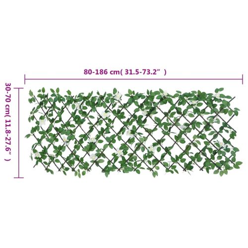 Решетка от изкуствен бръшлян разширяема зелена 180x60 см