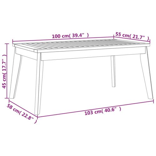 Градински лаундж комплект, 5 части, акация масив