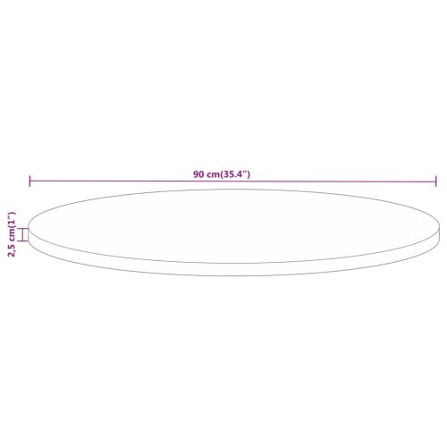 Плот за маса Ø 90x2,5 см кръгло масивно дърво манго