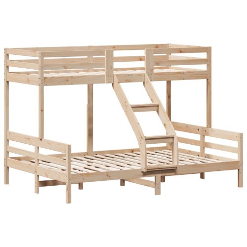 Двуетажно легло, 80x200/140x200 см, борово дърво масив