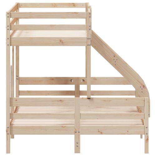 Двуетажно легло, 80x200/140x200 см, борово дърво масив
