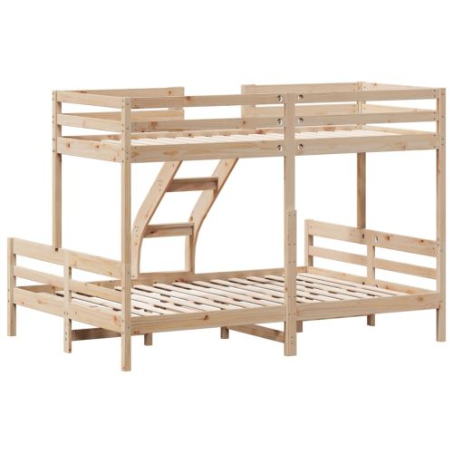 Двуетажно легло, 80x200/140x200 см, борово дърво масив