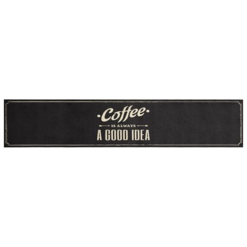 Кухненско килимче, миещо, текст Coffee, 60x300 см, кадифе