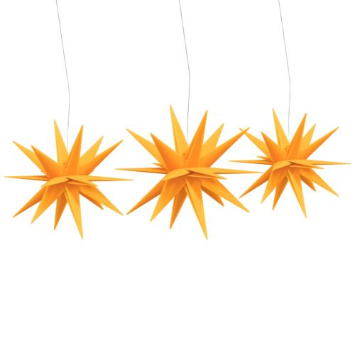 Коледни лампи с LED, 3 бр, сгъваеми, жълти