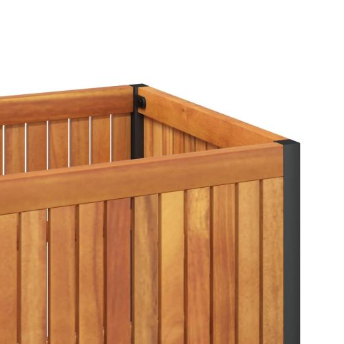 Градинска кашпа 45x30x27,5 см масивна акация и стомана