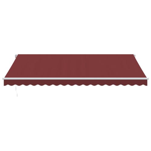 Ръчно прибираща се тента с LED, бордо, 450x350 см
