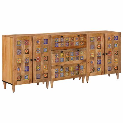 Служебен шкаф 3 pcs Естествен 60 x 33,5 x 75 см