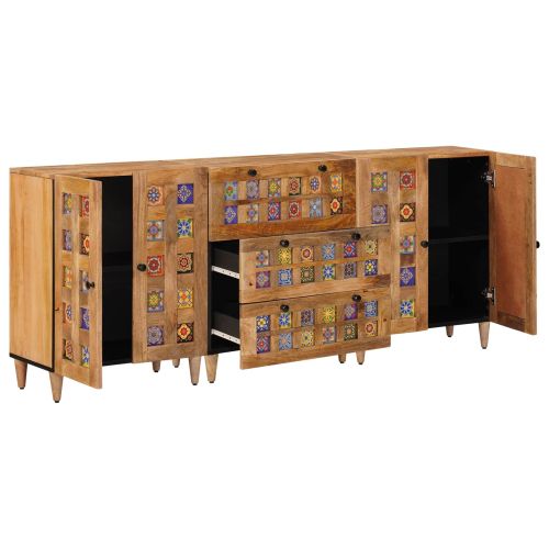 Служебен шкаф 3 pcs Естествен 60 x 33,5 x 75 см