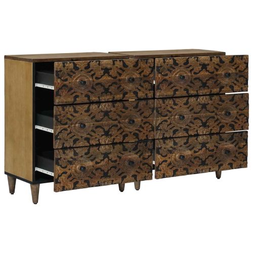 Служебен шкаф 2 pcs Кафяво 60 x 33,5 x 75 см