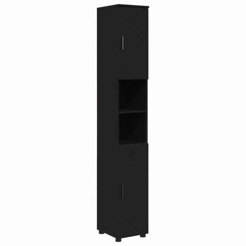 Комплект мебели за баня 4 бр. Черно 61 x 35 x 64 см