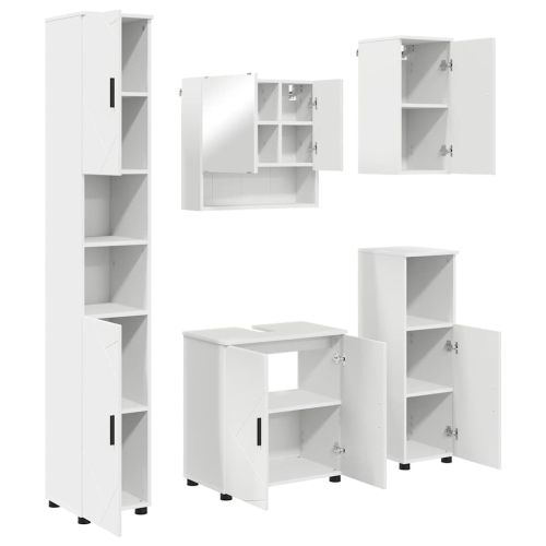 Комплект мебели за баня 5 бр. Бяло 61 x 35 x 64 см