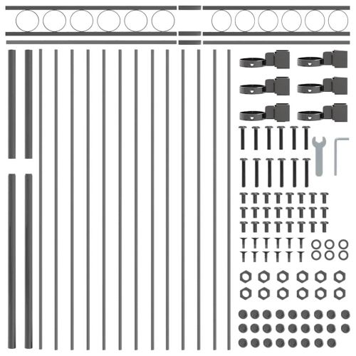 Елемент на оградата ASSEN 170 x 200 см Стомана Сиво