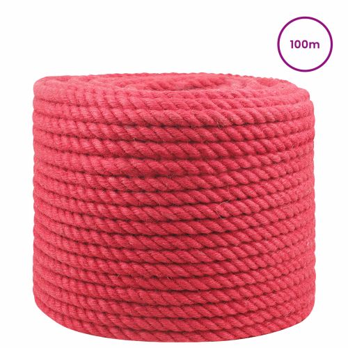 Въже от юта 14 mm Червено 100% Тоса юта