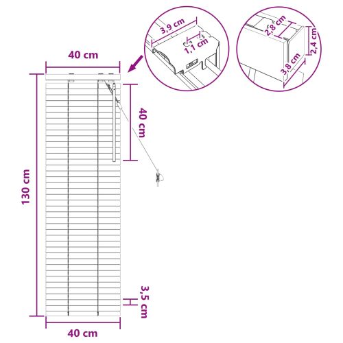 Венецианска щора Дъбов вид 40 x 130 см 35 mm