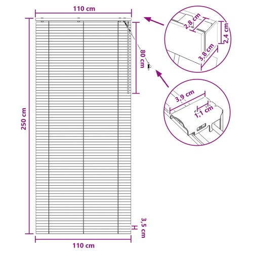 Венецианска щора Дъбов вид 110 x 250 см 35 mm