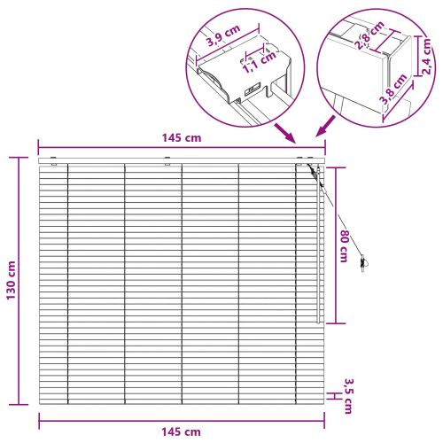 Венецианска щора Бяло 145 x 130 см 35 mm