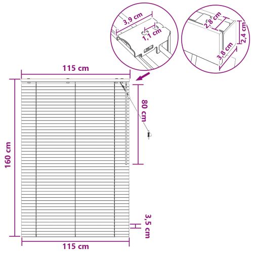 Венецианска щора Бяло 115 x 160 см 35 mm