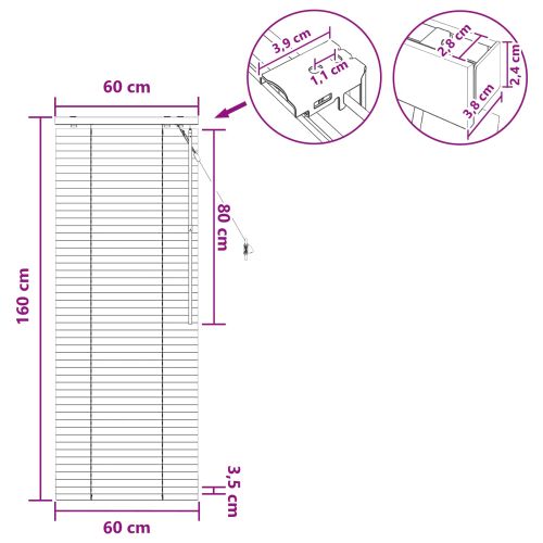 Венецианска щора Черно 60 x 160 см 35 mm