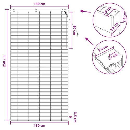 Венецианска щора Черно 130 x 250 см 35 mm