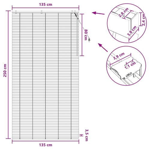 Венецианска щора Черно 135 x 250 см 35 mm