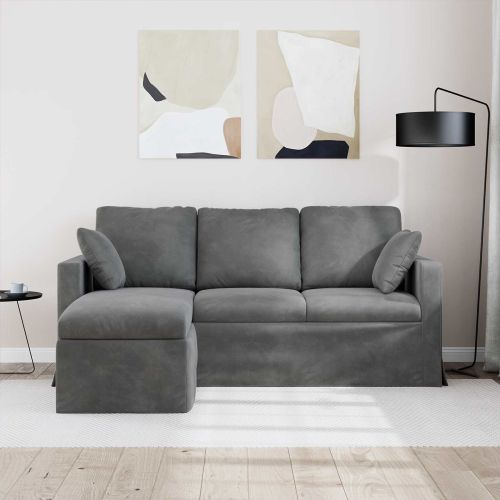 Диван Тъмен сив 178 x 134 x 80 см Кадифе