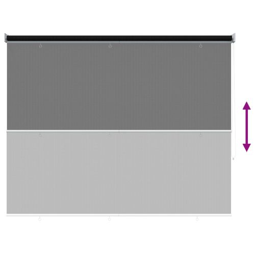 Външна ролетна щора с блокировка на UV 90% Черно 200 x 140 cm