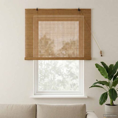 Ролетна щора Кафяво 160 x 160 cm Бамбук