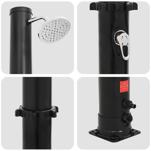 Соларен душ с душ-глава и кран 20 l PVC, ABS, Цинкова сплав