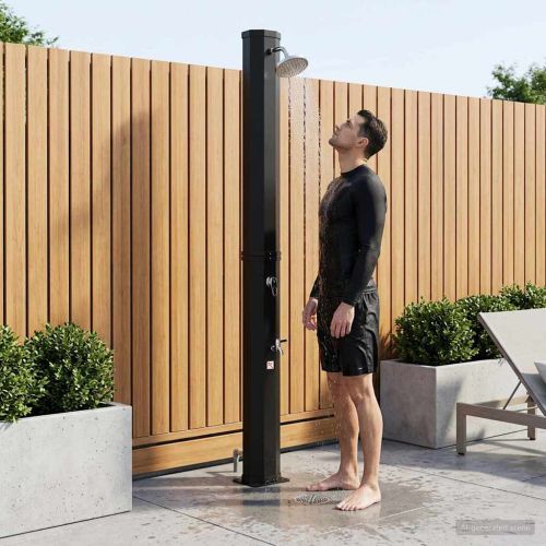 Соларен душ с душ-глава и кран 40 l PVC, ABS, Цинкова сплав