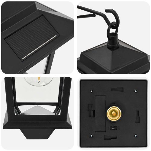 Стенно осветително тяло 2 бр. Черно 19 x 14 x 25 см