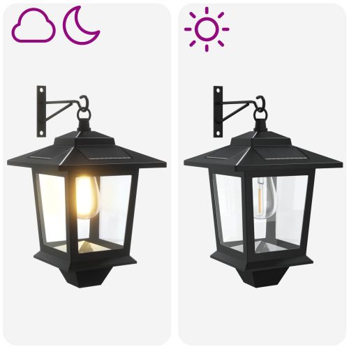 Стенно осветително тяло 2 бр. Черно 19 x 14 x 25 см