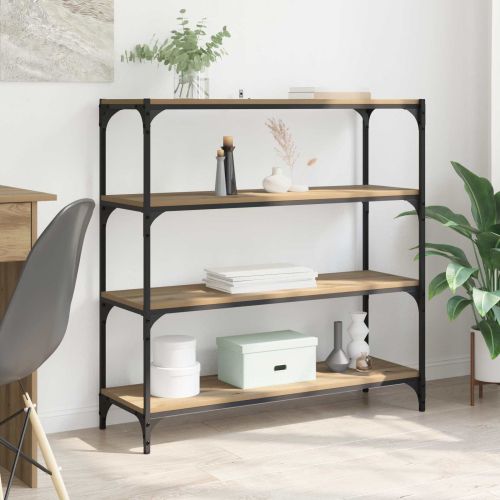 Шкаф за книги 3 нива 100 x 33 x 100 см Дъб