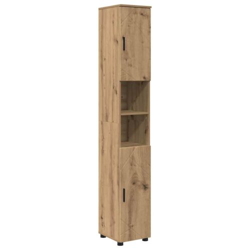 Шкаф за баня Дъб 30 x 35 x 192 см Инженерно дърво & Метал