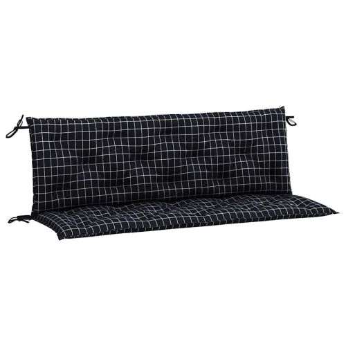 Възглавници за градински пейки 2 бр черно каре 150x50x7 см плат