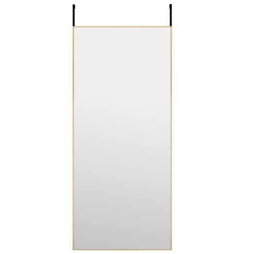 Огледало за врата, златисто, 40x100 см, стъкло и алуминий