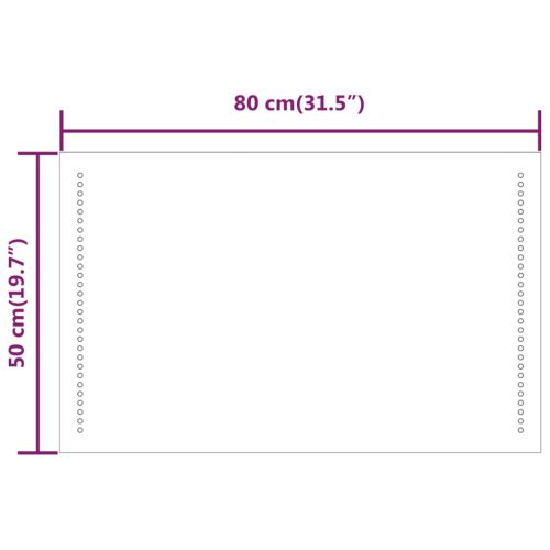 LED огледало за баня, 50x80 см
