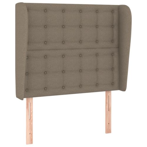 Горна табла за легло с уши, таупе, 83x23x118/128 см, плат