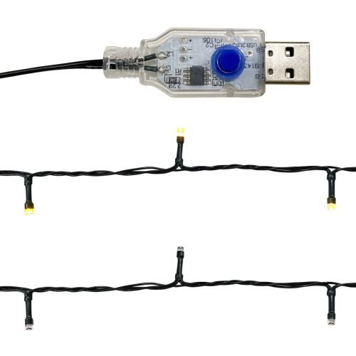 Коледен гирлянд с LED лампички, 5 м, червен