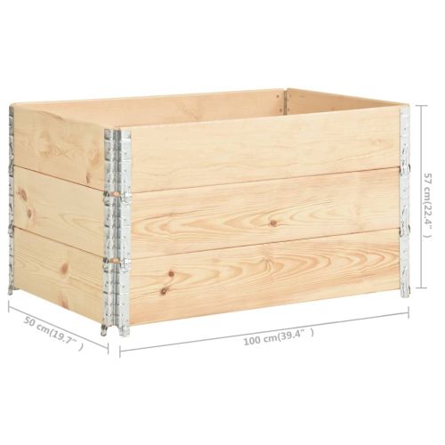 Палетни страници, 3 бр, 50x100 см, борова дървесина масив