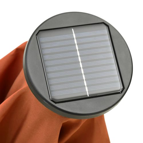 Градински чадър с LED осветление теракота 200x211 см алуминий