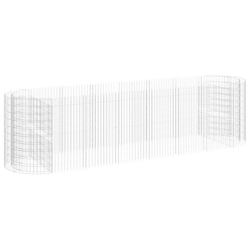 Габион повдигната леха, поцинковано желязо, 400x100x100 cм
