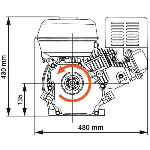 Бензинов двигател 15 HP 11 kW черен
