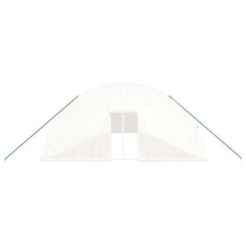 Оранжерия със стоманена рамка бяла 144 м² 24x6x2,85 м