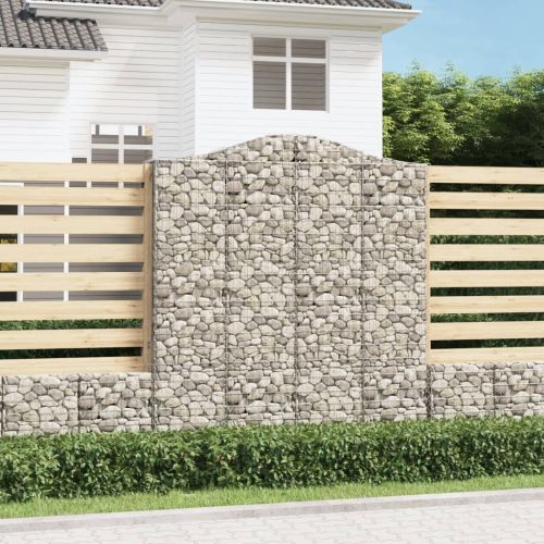 Дъговидна габионна кошница 200x30x220/240 см поцинковано желязо